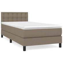 Boxspring met matras stof taupe 90x200 cm 90 x 200 cm Knopen
