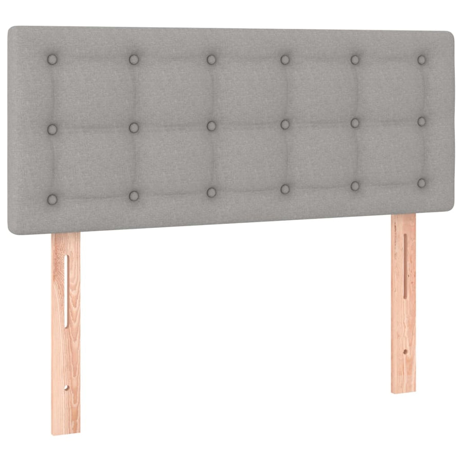 Boxspring Met Matras Stof Lichtgrijs 100 x 200 cm Knopen