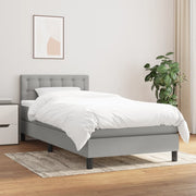 Boxspring 100x200 cm lichtgrijs stof