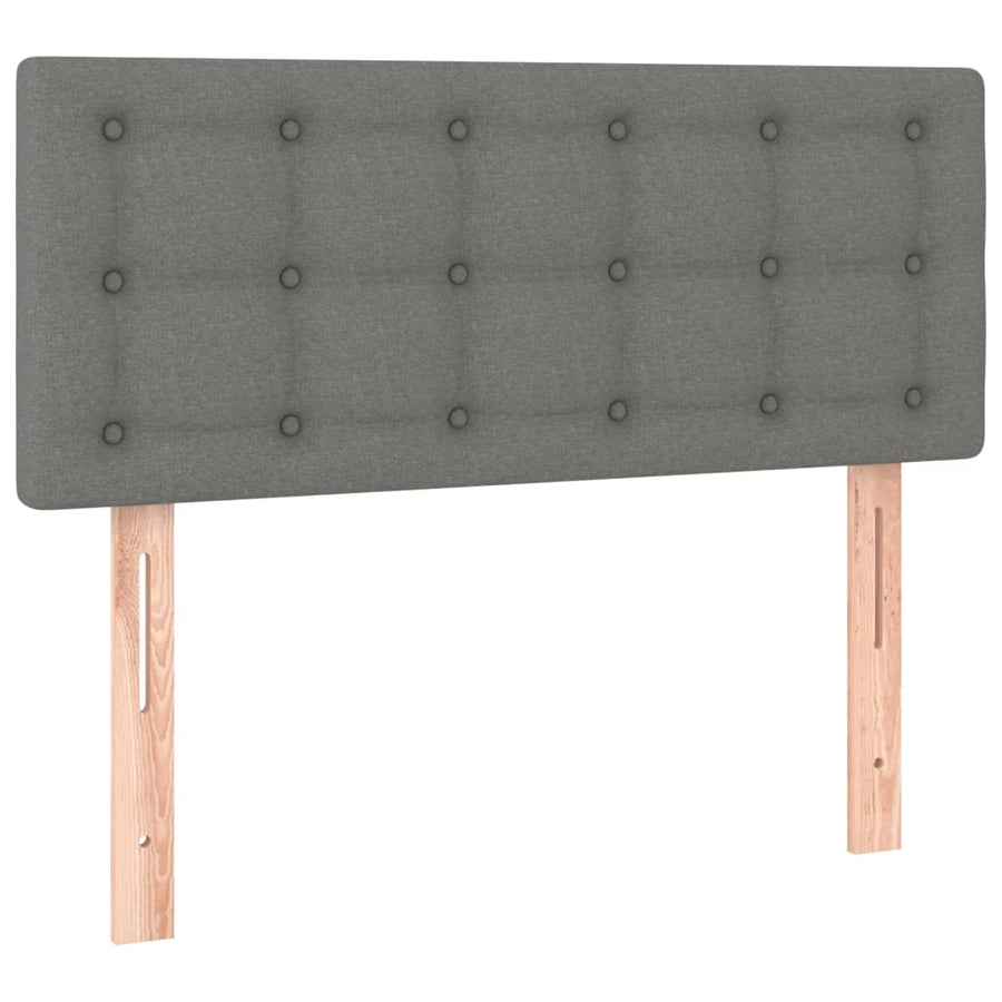 Boxspring met matras stof donkergrijs 100x200 cm