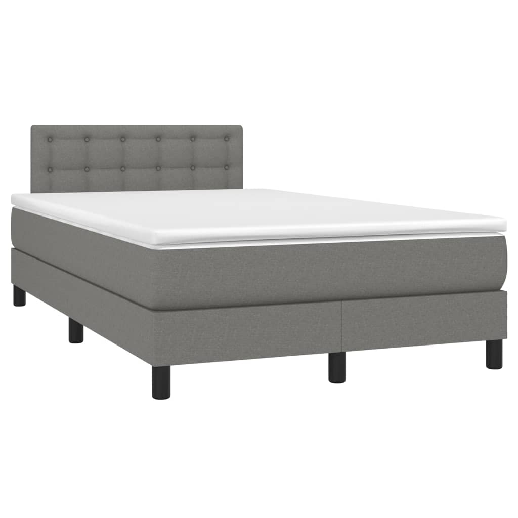 Boxspring met matras stof donkergrijs 120x200 cm