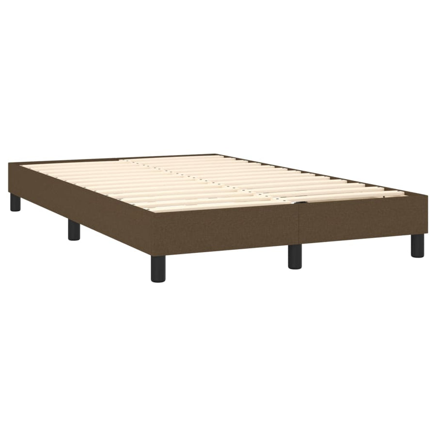 Boxspring Met Matras Stof Donkerbruin 120 x 200 cm Knopen