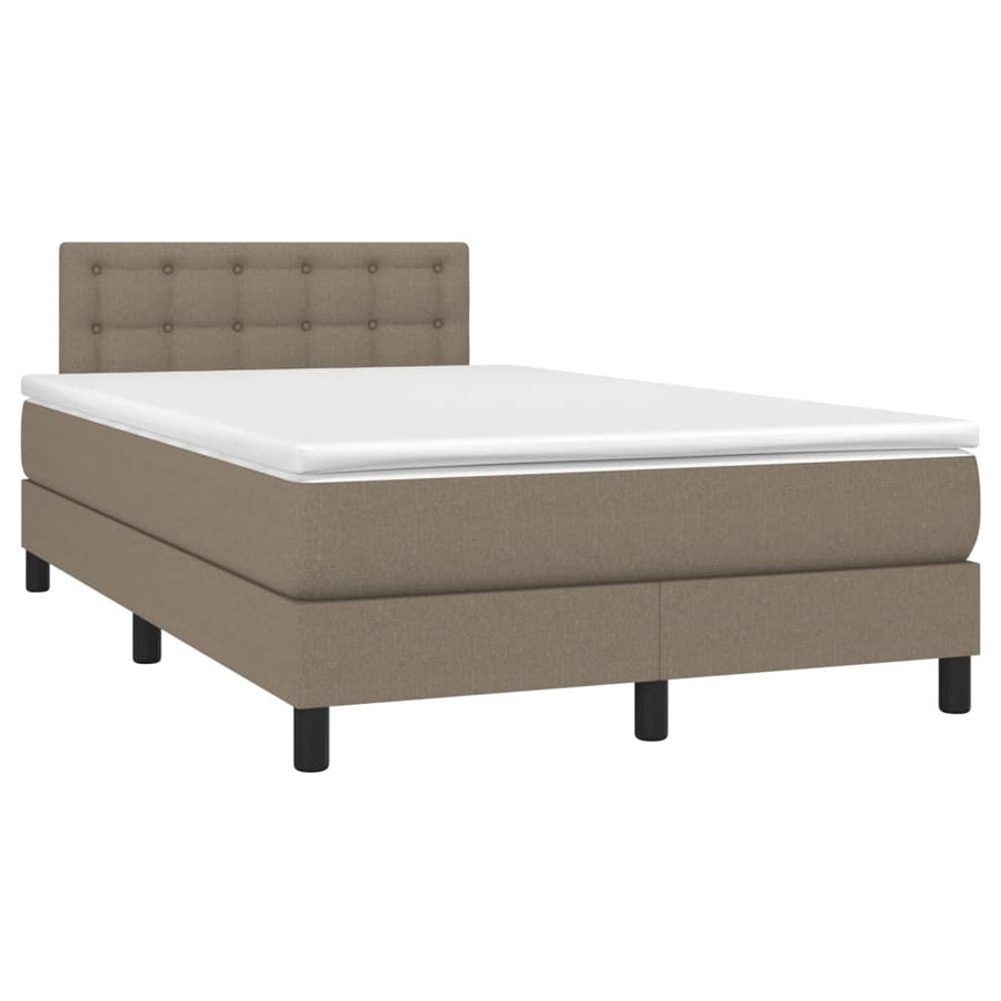 Boxspring met matras stof taupe 120x200 cm