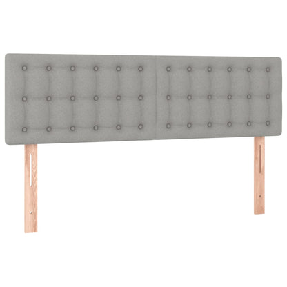 Boxspring Met Matras Stof Lichtgrijs 140 x 190 cm Knopen