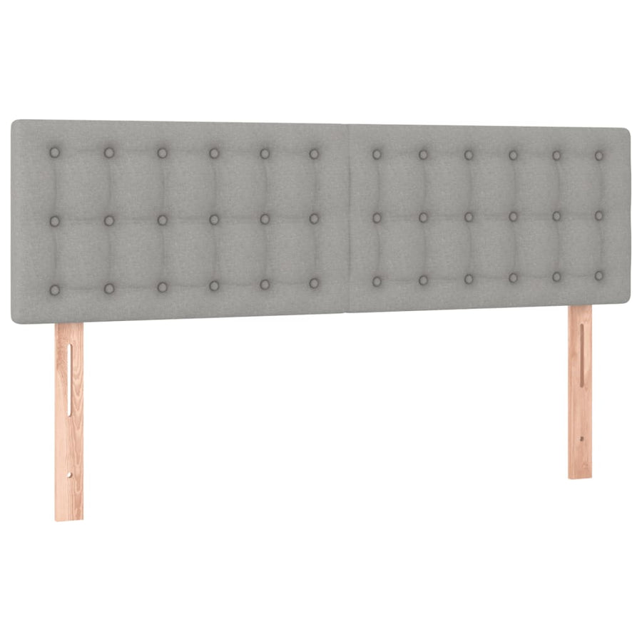 Boxspring Met Matras Stof Lichtgrijs 140 x 190 cm Knopen