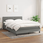 Boxspring met matras 140x200 cm donkergrijs