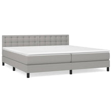 Boxspring Met Matras Stof Lichtgrijs 200 x 200 cm Knopen