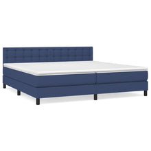 Boxspring Met Matras Stof Blauw 200 x 200 cm Knopen
