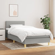 Boxspring met matras 90x190 cm lichtgrijs