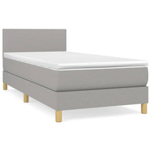 Boxspring Met Matras Stof Lichtgrijs 90 x 200 cm Effen ontwerp