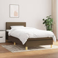 Boxspring met matras stof donkerbruin 100x200 cm