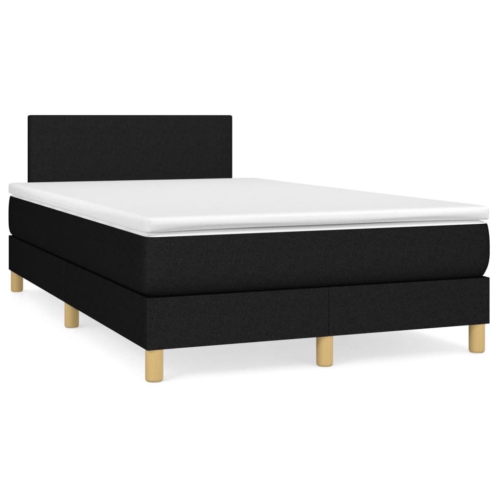Boxspring Met Matras Stof Zwart 120 x 200 cm Effen ontwerp