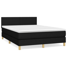 Boxspring Met Matras Stof Zwart 140 x 190 cm Effen ontwerp