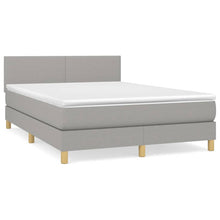 Boxspring Met Matras Stof Lichtgrijs 140 x 200 cm Effen ontwerp