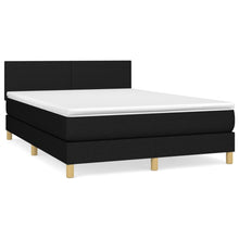 Boxspring Met Matras Stof Zwart 140 x 200 cm Effen ontwerp