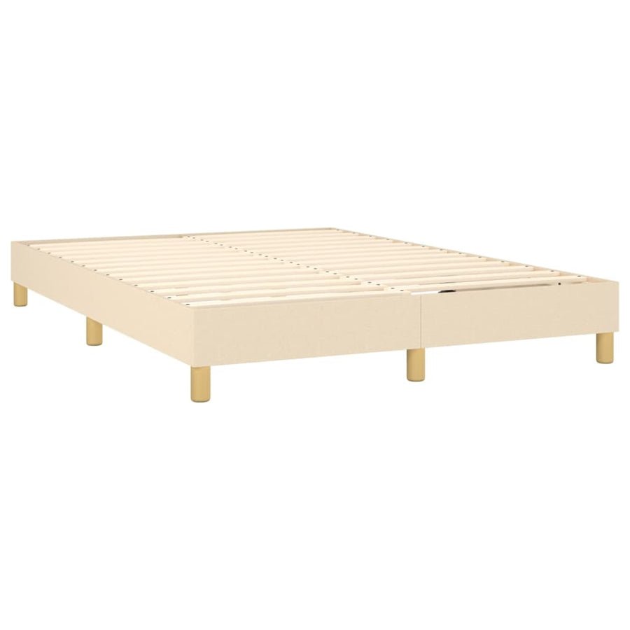 Boxspring met matras stof crèmekleurig 140x200 cm 140 x 200 cm Crème