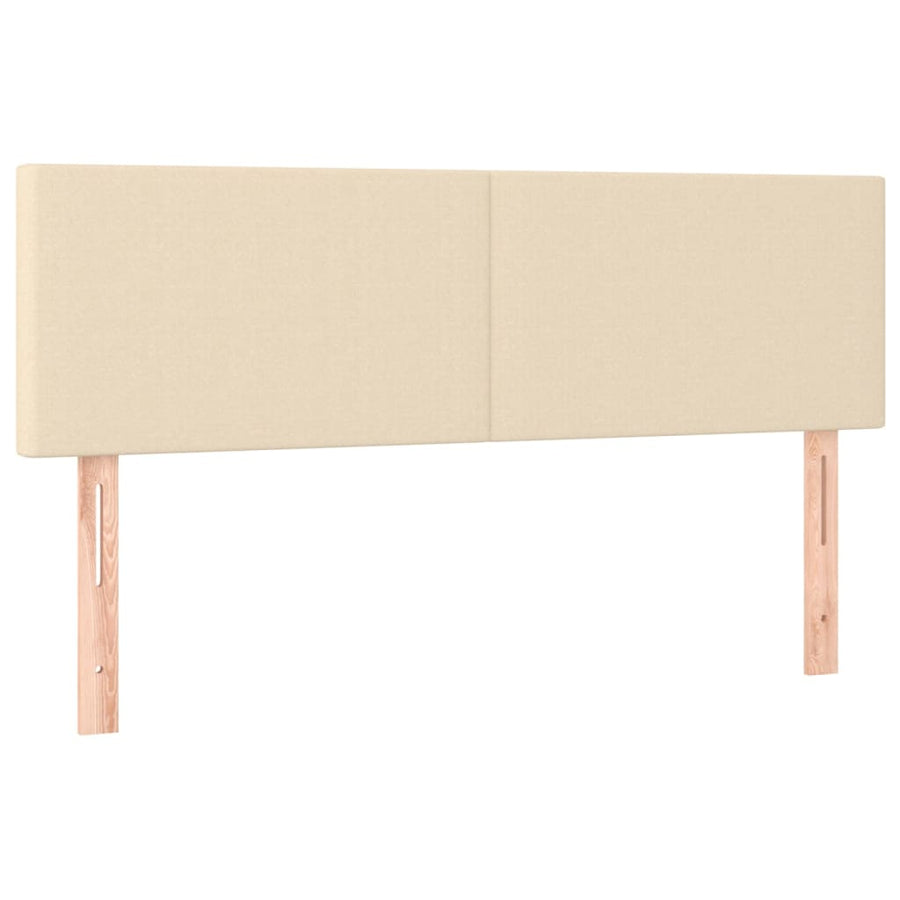 Boxspring met matras stof crèmekleurig 140x200 cm 140 x 200 cm Crème
