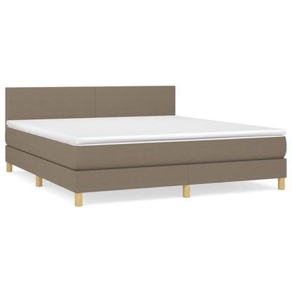 Boxspring Met Matras Stof Taupe 160 x 200 cm Effen ontwerp