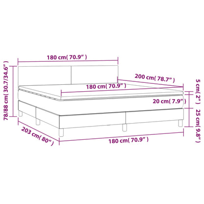 Boxspring Met Matras Stof Donkergrijs 180 x 200 cm Effen ontwerp