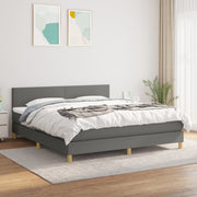 Boxspring 180x200 cm donkergrijs met matras