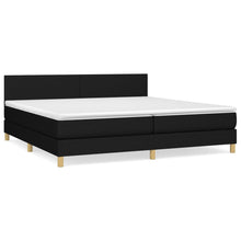 Boxspring Met Matras Stof Zwart 200 x 200 cm Effen ontwerp
