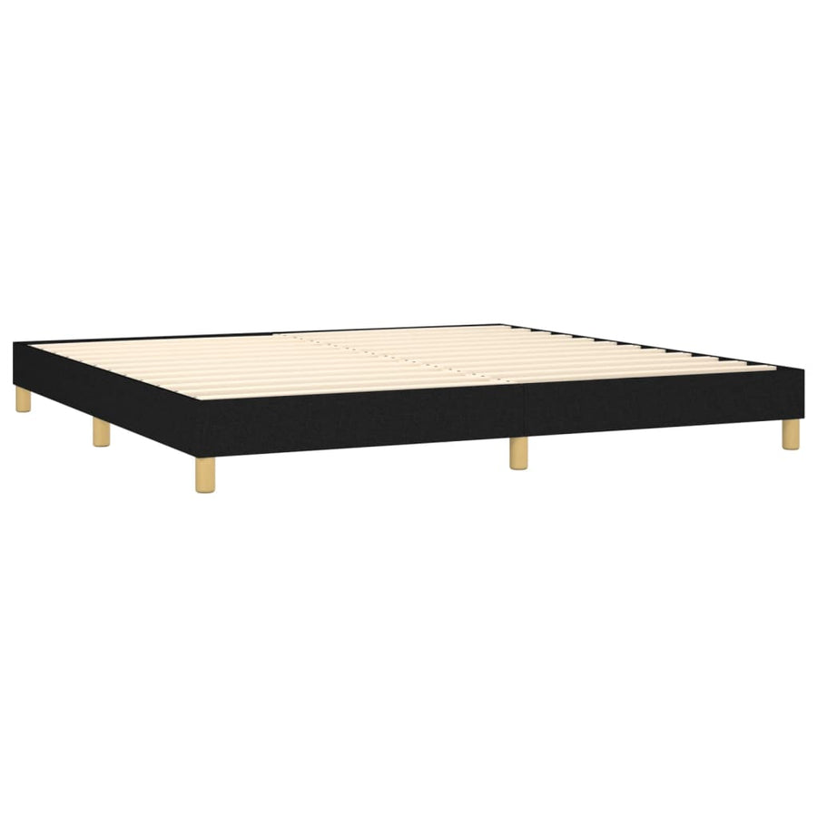 Boxspring Met Matras Stof Zwart 200 x 200 cm Effen ontwerp