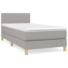 Boxspring Met Matras Stof Lichtgrijs 100 x 200 cm Effen met spijkers