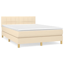 Boxspring met matras stof crèmekleurig 140x190 cm 140 x 190 cm Crème
