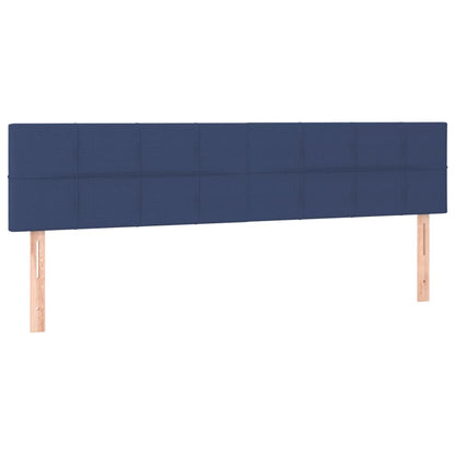 Boxspring Met Matras Stof Blauw 160 x 200 cm Blok met vierkanten