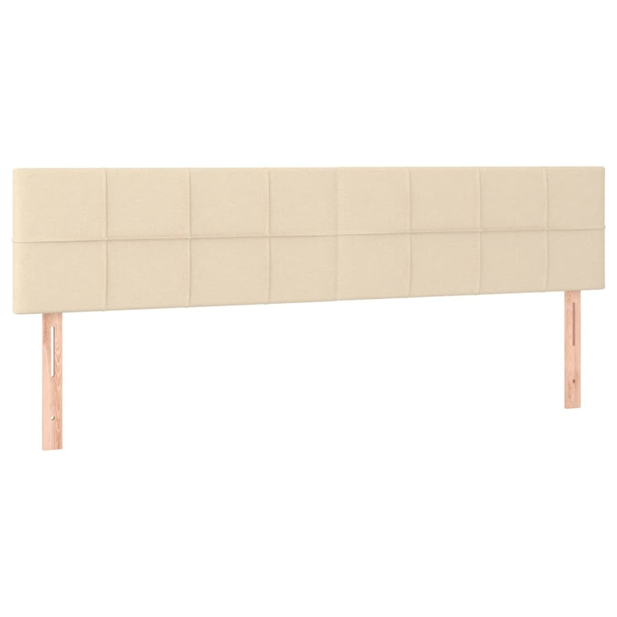Boxspring Met Matras Stof Crèmekleurig 180X200 Cm 180 x 200 cm Blok met vierkanten