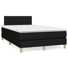 Boxspring Met Matras Stof Zwart 120 x 200 cm Horizontale strepen