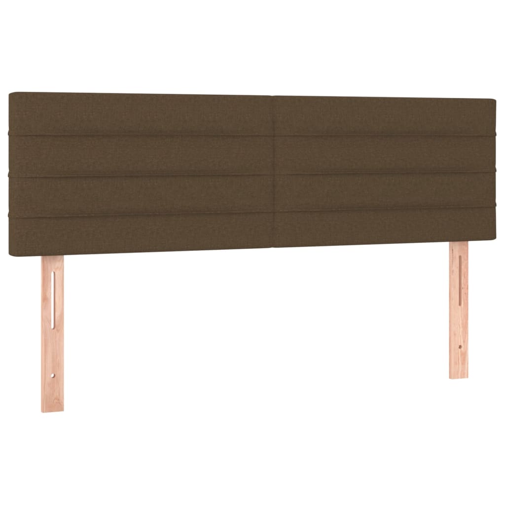 Boxspring Met Matras Stof Donkerbruin 140 x 190 cm Horizontale strepen