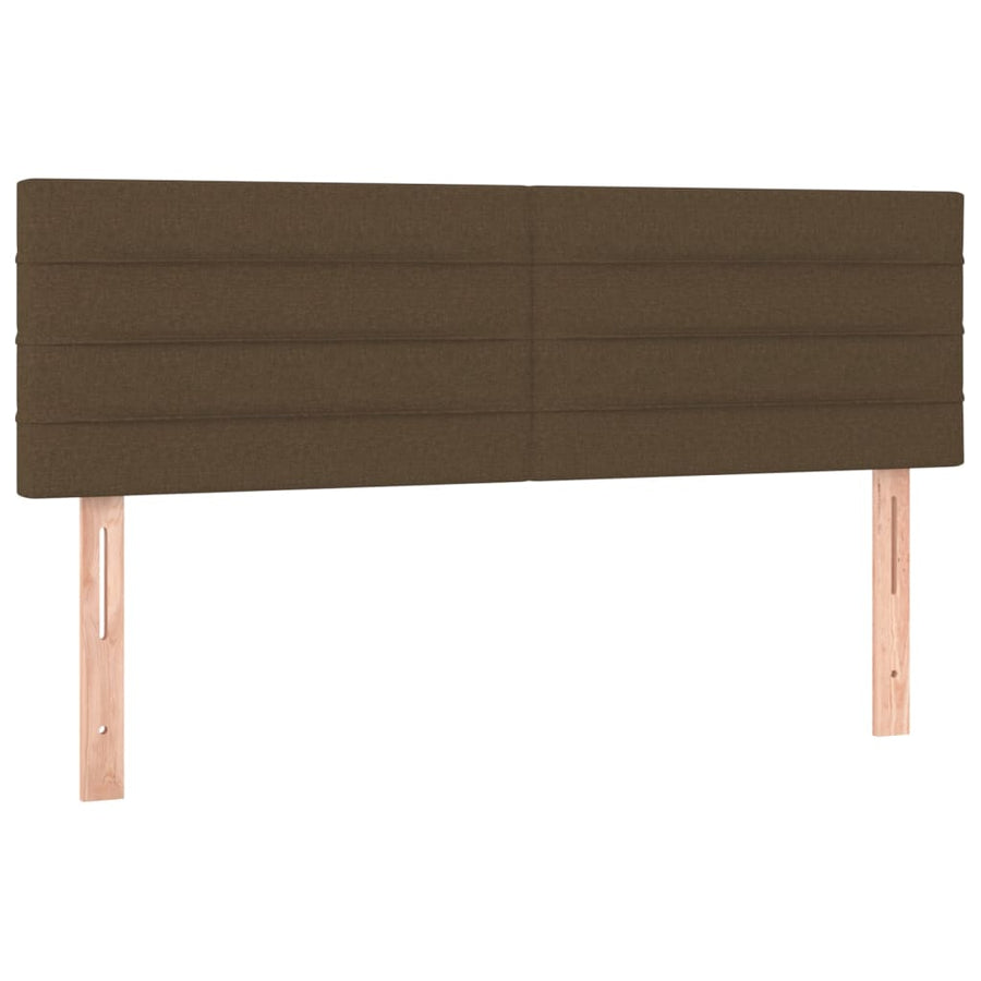Boxspring Met Matras Stof Donkerbruin 140 x 190 cm Horizontale strepen