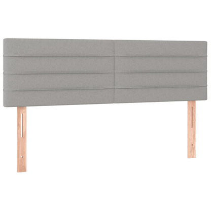 Boxspring Met Matras Stof Lichtgrijs 140 x 200 cm Horizontale strepen