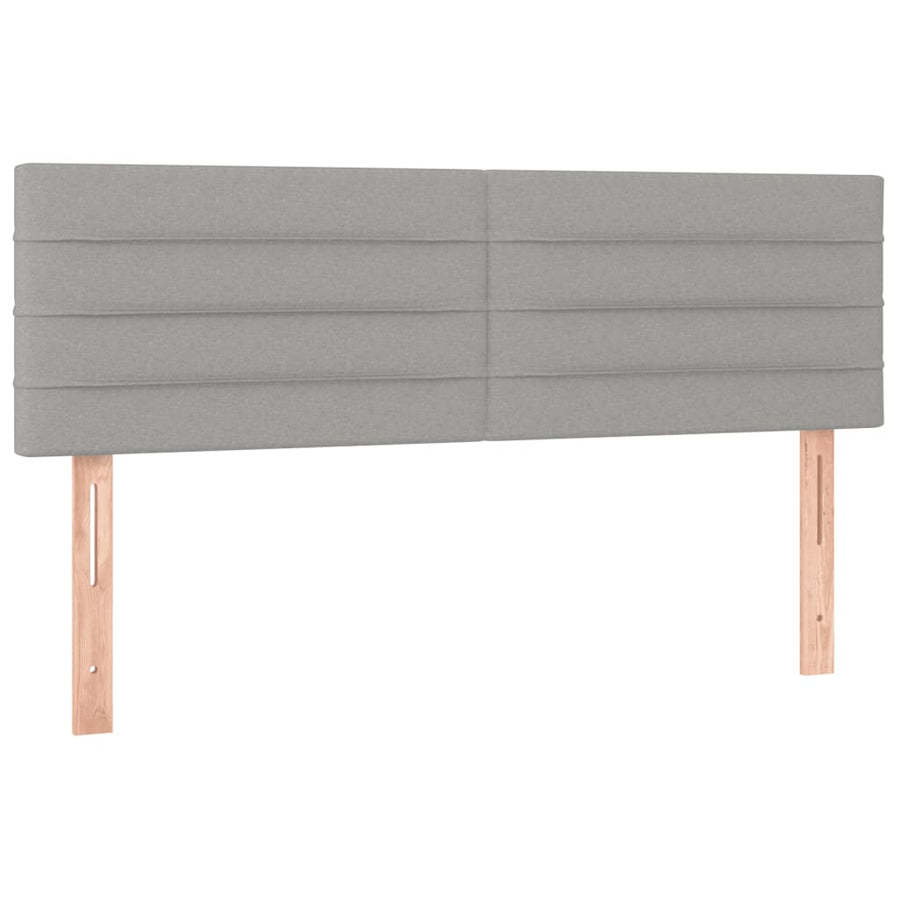 Boxspring Met Matras Stof Lichtgrijs 140 x 200 cm Horizontale strepen