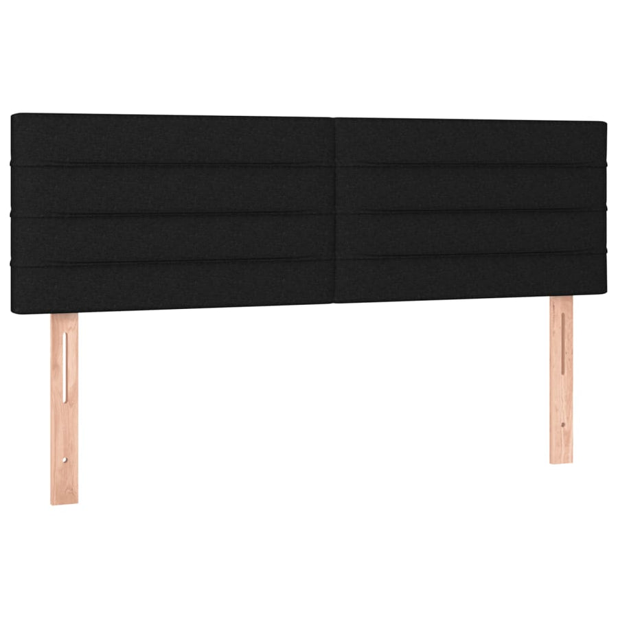 Boxspring Met Matras Stof Zwart 140 x 200 cm Horizontale strepen