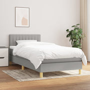 Boxspring 90x200 cm lichtgrijs met matras