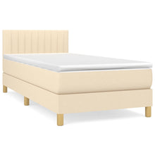 Boxspring Met Matras Stof Kleurig Crème 90 x 200 cm Verticale strepen