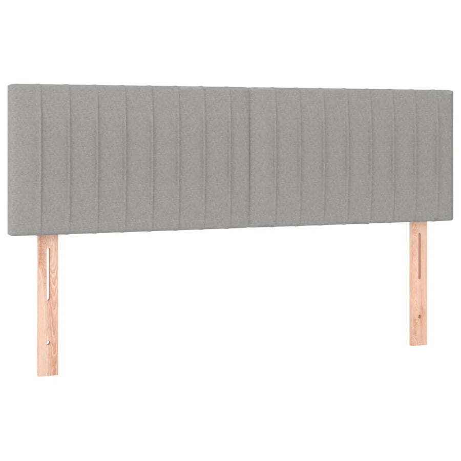 Boxspring Met Matras Stof Lichtgrijs 140 x 190 cm Verticale strepen