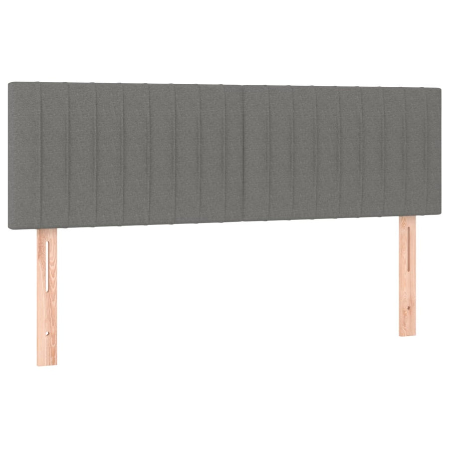 Boxspring met matras stof donkergrijs 140x190 cm 140 x 190 cm Donkergrijs