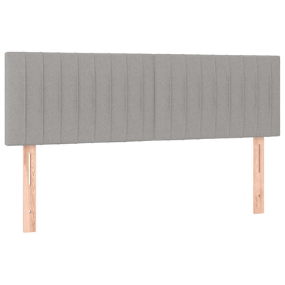 Boxspring Met Matras Stof Lichtgrijs 140 x 200 cm Verticale strepen
