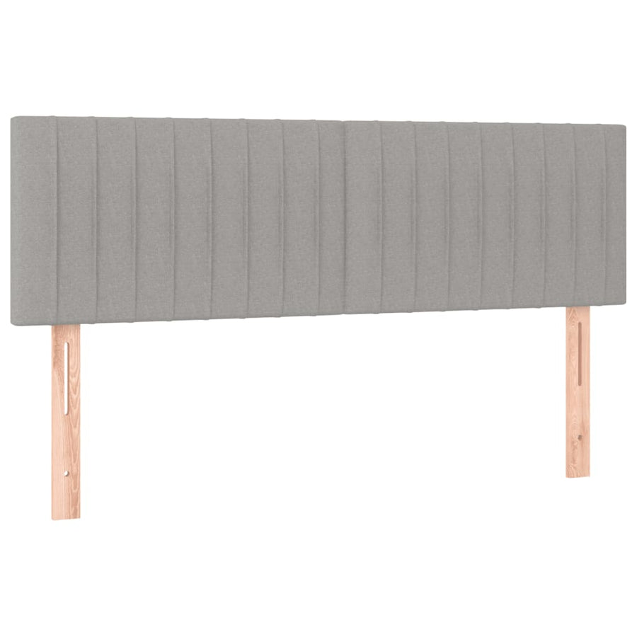 Boxspring Met Matras Stof Lichtgrijs 140 x 200 cm Verticale strepen