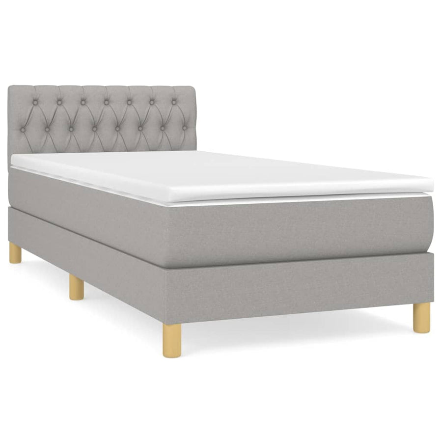 Boxspring Met Matras Stof Lichtgrijs 80 x 200 cm Getuft ontwerp