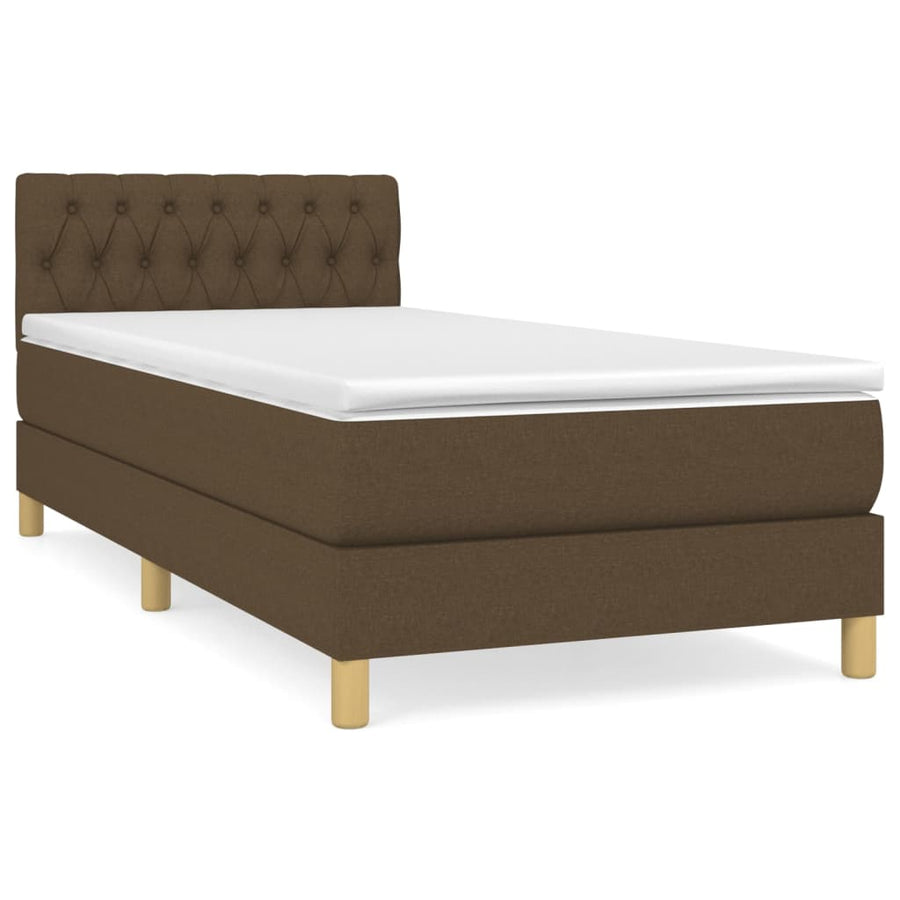 Boxspring Met Matras Stof Donkerbruin 80 x 200 cm Getuft ontwerp