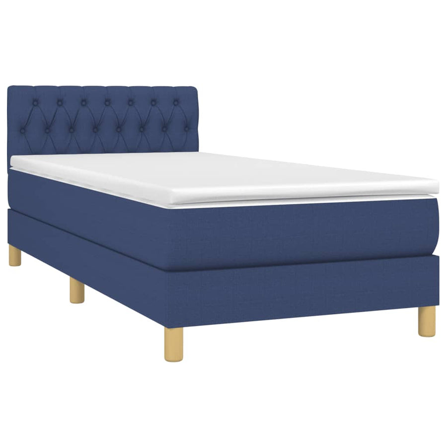 Boxspring Met Matras Stof Blauw 90 x 190 cm Getuft ontwerp