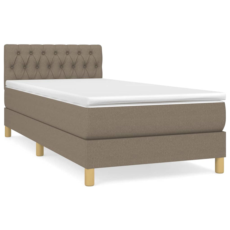Boxspring Met Matras Stof Taupe 90 x 200 cm Getuft ontwerp