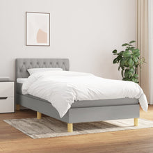 Boxspring Met Matras Stof Lichtgrijs 100X200 Cm Lichtgrijs 100 x 200 cm Getuft ontwerp