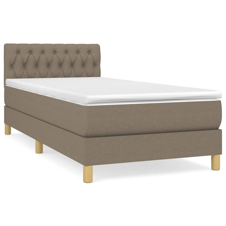 Boxspring Met Matras Stof Taupe 100 x 200 cm Getuft ontwerp