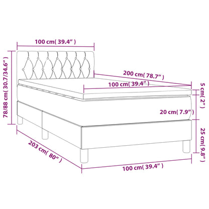 Boxspring Met Matras Stof Crèmekleurig 100X200 Cm 100 x 200 cm Getuft ontwerp