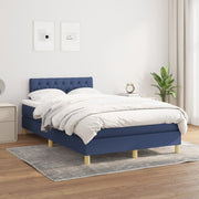 Boxspring met matras 120x200 cm blauw stof